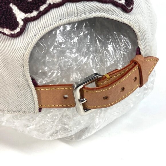 LOUIS VUITTON M7176L Cap League hat cap baseball cap cotton White/wine-red - Picture 8 of 13